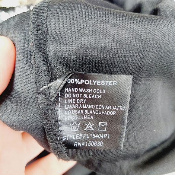 XTAREN Blue Gold Silver Striped Sequin Long Sleeve Evening Formal Dress P6871 - Picture 7 of 8